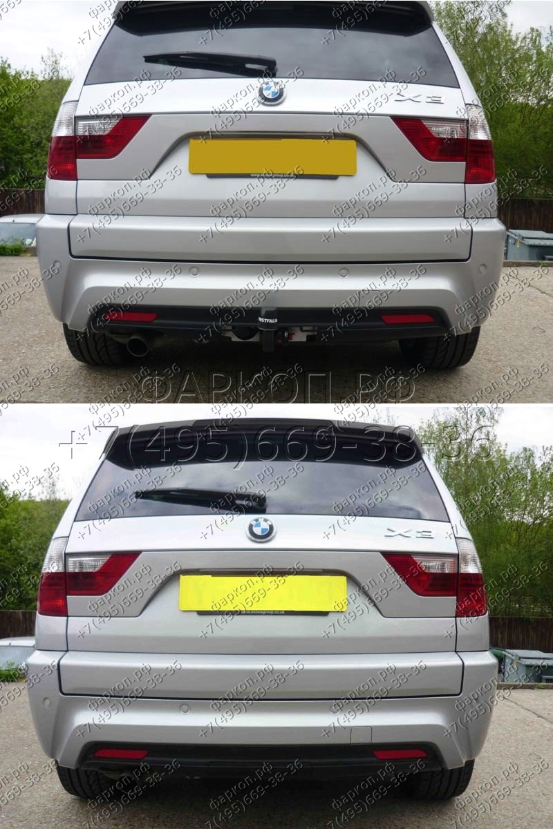 Фаркоп на BMW X3 E83 2004-2010 быстросъемное крепление с ключом. Без выреза в бампере. Нагрузки 2200/100 кг, масса фаркопа 21 кг