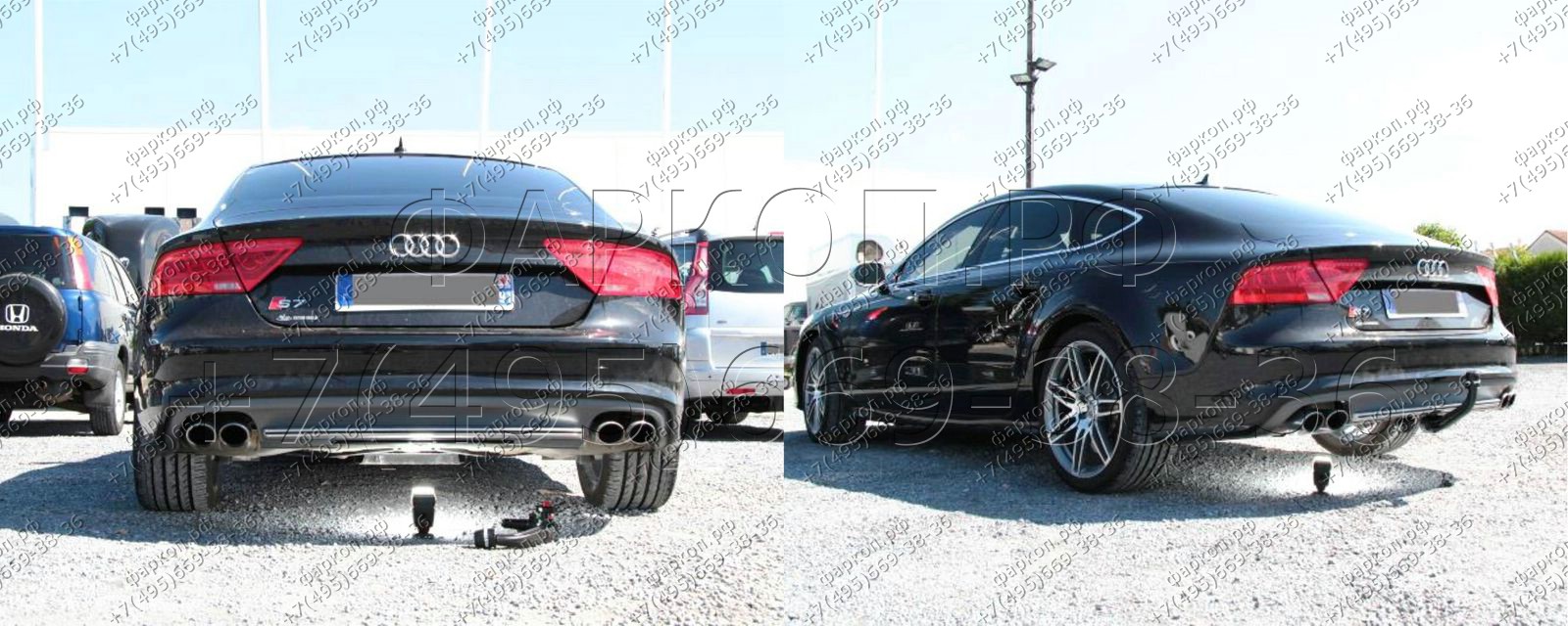 Фаркоп на Audi A6 2011-2019 седан/универсал, Audi A7 Sportback 2011-2019 съемное вертикальное крепление шара. Невидимый вырез в бампере. Нагрузки 2500/100 кг, масса фаркопа 21 кг