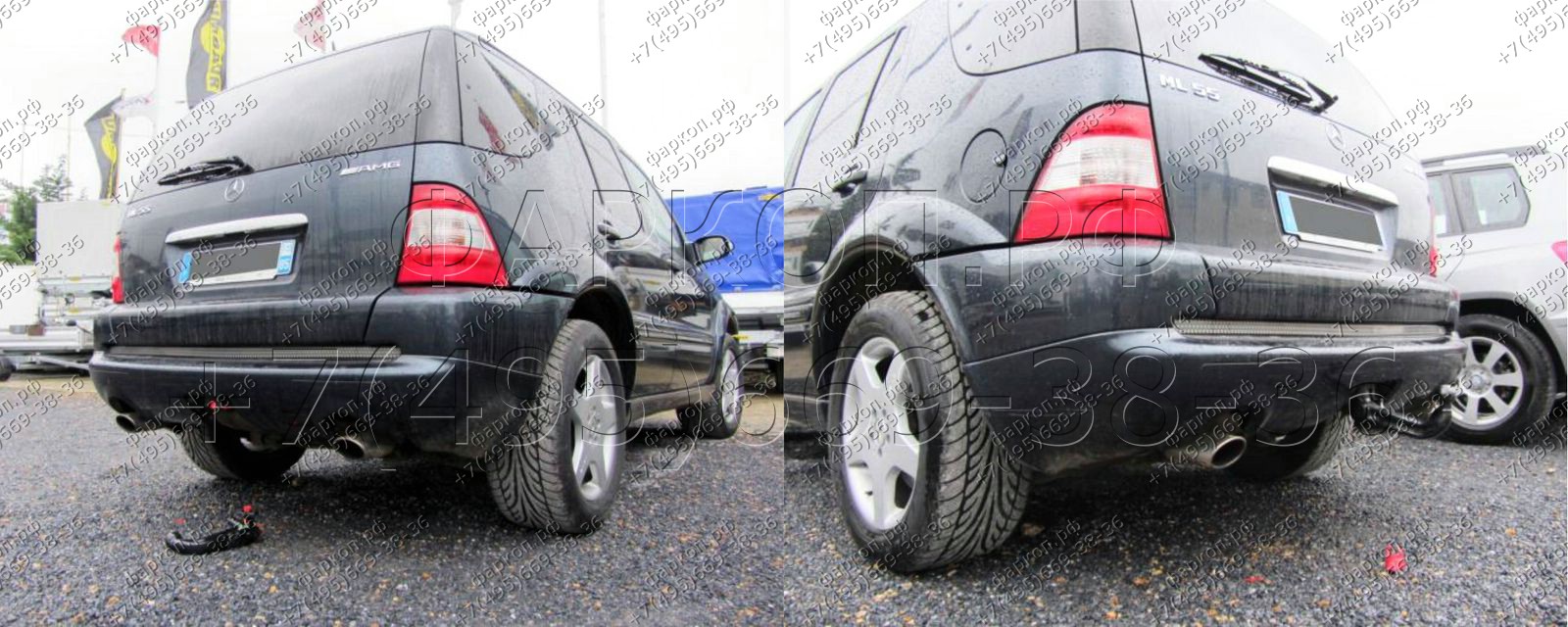 Фаркоп на Mercedes M-Class w163 1998-2005. Вертикальный съём шара (на ключе). Требуется вырез в бампере. Нагрузки 3500/150 кг, масса фаркопа 15 кг
