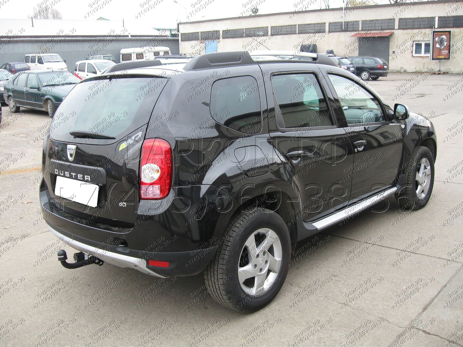Фаркоп на Renault Duster 2010-2015, Dacia Duster 2010-2013 без подрезки бампера. Тип шара: A. Нагрузки: 1500/75 кг, масса фаркопа 17,2 кг (без электрики в комплекте)