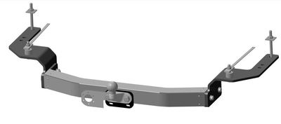 Тюнинговый фаркоп с металлической накладкой на Toyota Land Cruiser 200 2007-2021 (кроме комплектаций Exclusive и Excalibur), Lexus LX570 2007-2021. Без выреза в бампере. Тип шара: F. Нагрузки: 2000/120 кг, масса фаркопа 23,6 кг (без электрики в комплекте)