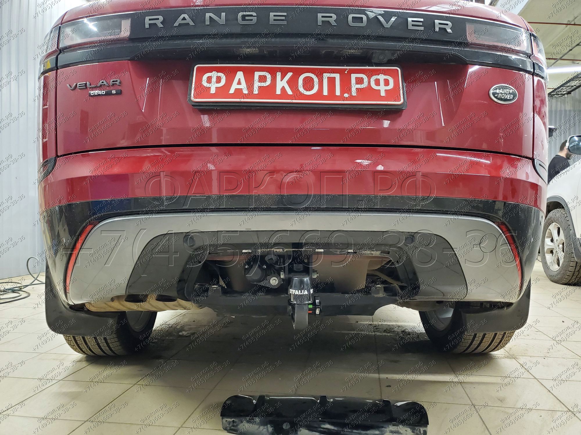 Фаркоп на Land Rover Range Rover Velar 2017-. Съемное вертикальное крепление шара (на ключе). Требуется подрезка бампера. Нагрузки 2500/175 кг, масса фаркопа 27 кг