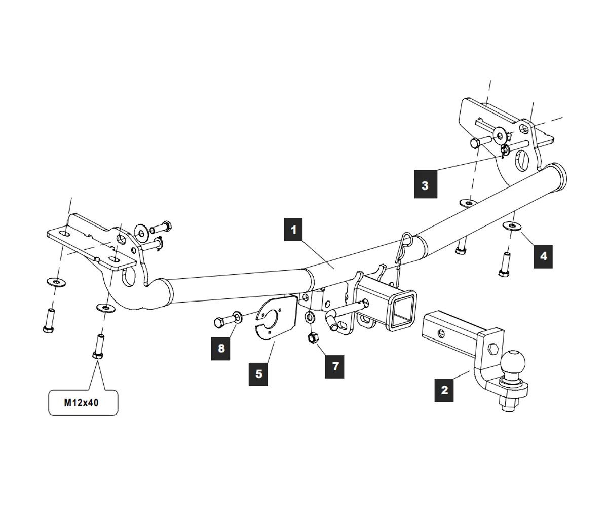 Фаркоп на Ford Explorer 2011-2019 без снятия и выреза бампера. Тип шара: EA (E с антистуком). Нагрузки: 1800/75 кг, масса фаркопа 22,72 кг (без электрики в комплекте)