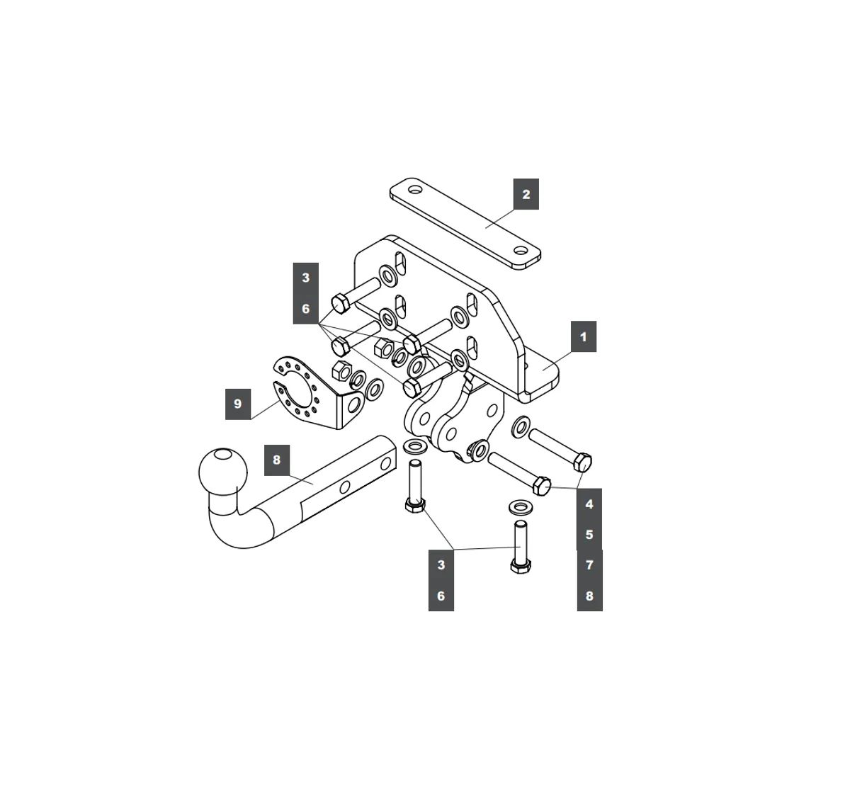 Фаркоп (аналог Westfalia) на Toyota Land Cruiser Prado J150 2009-2023, Toyota Land Cruiser Prado J120 2002-2009, Lexus GX 2003-2009, 2009-2023. Необходима подрезка бампера. Тип шара: A. Нагрузки: 3500/130 кг, масса фаркопа 8 кг (без электрики в комплекте)