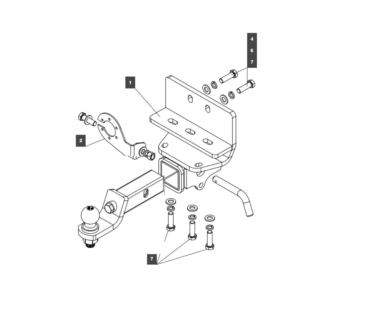 Фаркоп на Toyota Land Cruiser 300 2021-, Lexus LX 2022- без снятия и выреза бампера. Тип шара: EA (E с антистуком). Нагрузки: 3500/150 кг, масса фаркопа 12 кг (без электрики в комплекте)