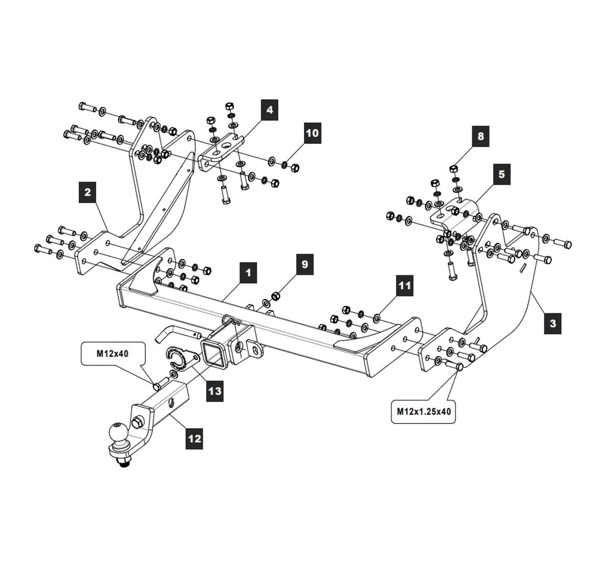 Фаркоп на ГАЗ Газель Next 2016-, ГАЗель NN 2019- (все модификации, кроме удлиненной базы) без снятия и выреза бампера. Тип шара: EA (E с антистуком). Нагрузки: 2500/100 кг, масса фаркопа 31,42 кг (без электрики в комплекте)