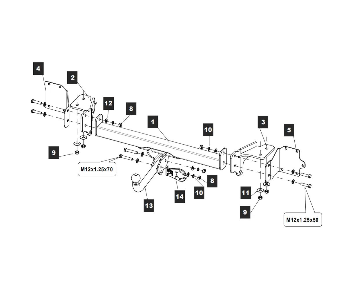 Фаркоп на Haval Dargo 2022-, Haval Dargo X 2023- без выреза в бампере. Тип шара: A. Нагрузки: 2000/100 кг, масса фаркопа 21,8 кг (без электрики в комплекте)