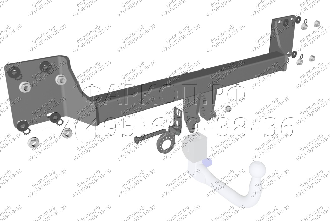 Фаркоп на BMW X5 E70 2007-2013, X5 F15 2013-2018. Быстросъемное вертикальное крепление шара на ключе. Нагрузки: 3500/140 кг, масса фаркопа 20,75 кг
